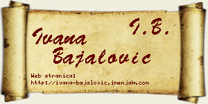 Ivana Bajalović vizit kartica